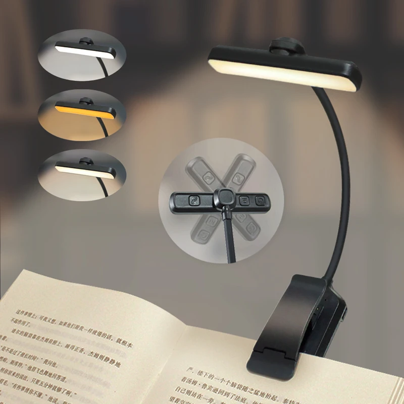 

14 LEDs Book Light USB Rechargeable Reading Light Warm Cool White Daylight Portable Flexible Easy Clip Night Reading Lamp New