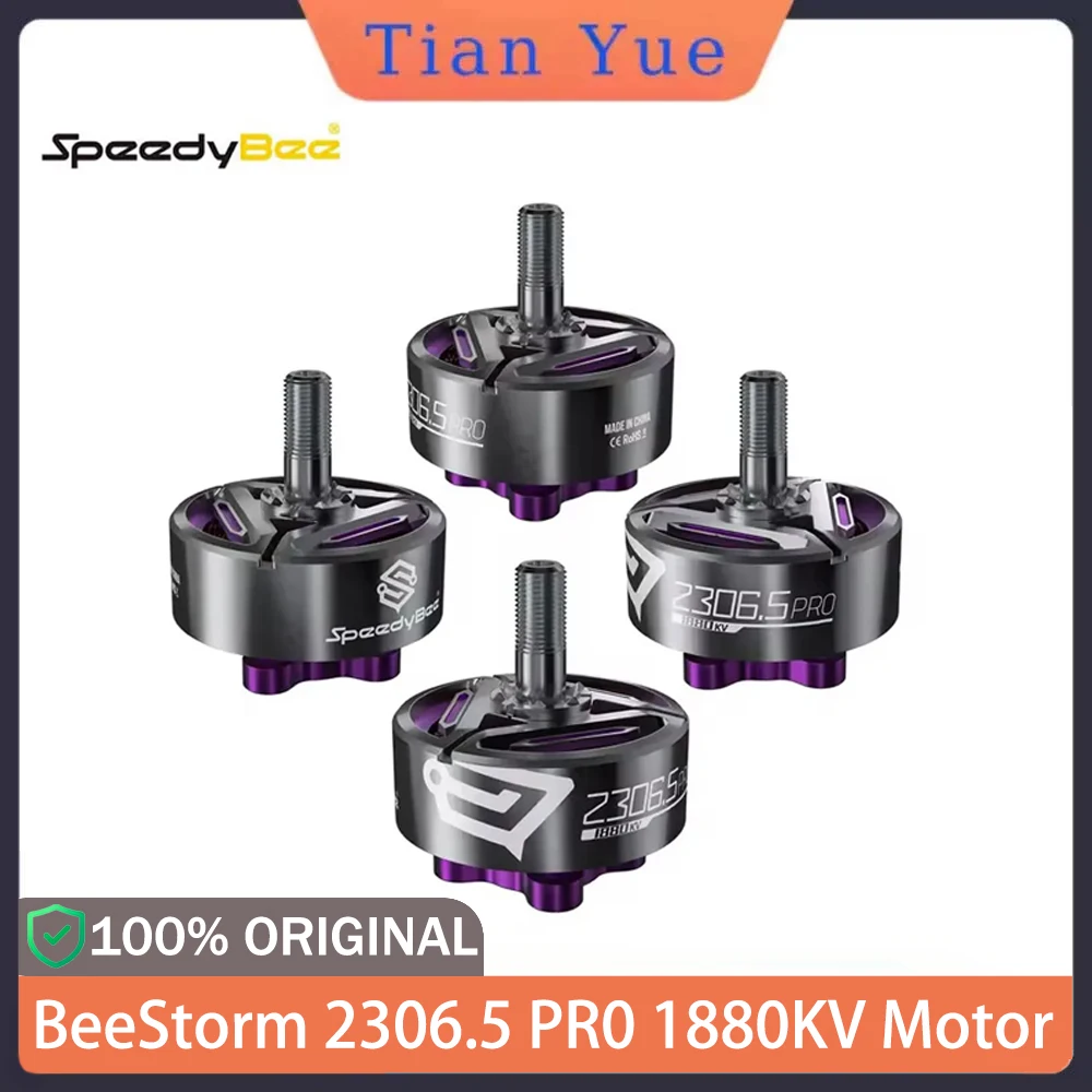 

SpeedyBee BeeStorm 2306.5 PRO 1880KV Brushless Motor 4mm Shaft 6S 34.6g for Mario5 5-Inch FPV Racing Drone RC Quadcopter Motor
