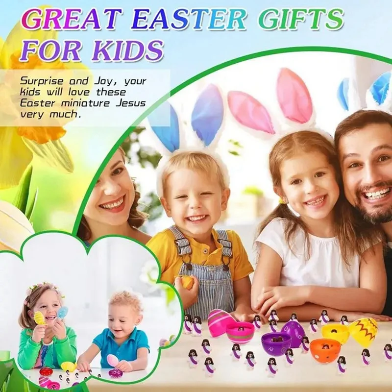 18 Pcs Jesus Toys Easter Design Mini Rubber Jesus Figurine To Hide And Seek Religious Party Favors Sunday