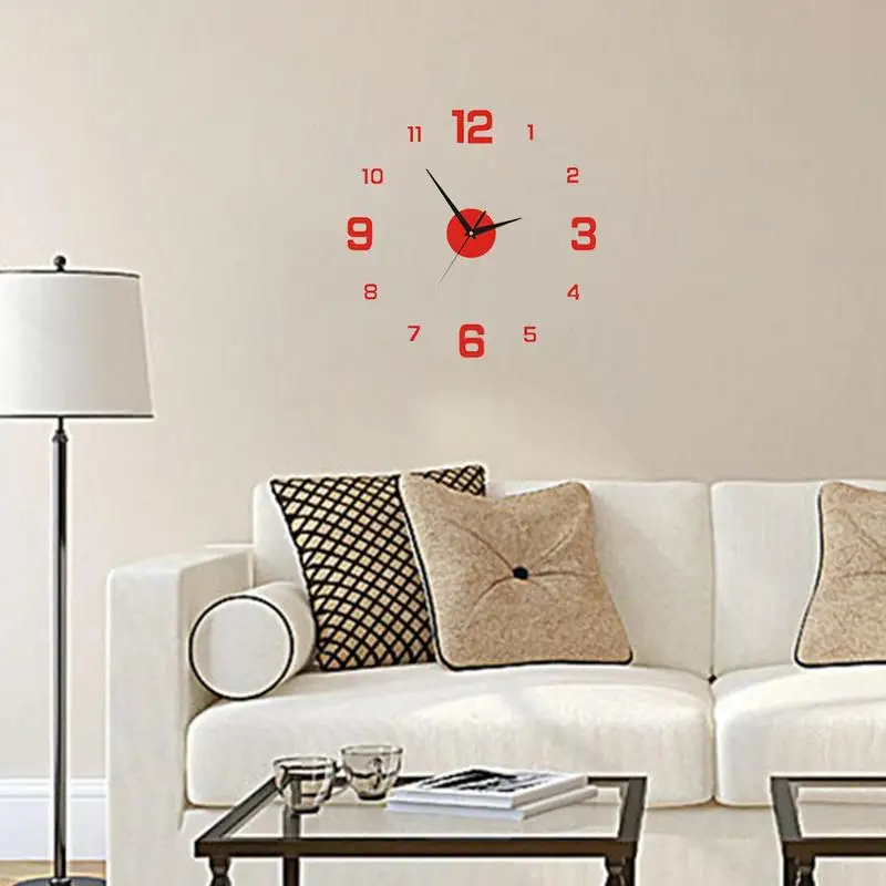 Frameless Wall Clock Large Frameless Luminous Numerals Clock Sticker Home Decoration Wall Décor For Living Room Offices Home