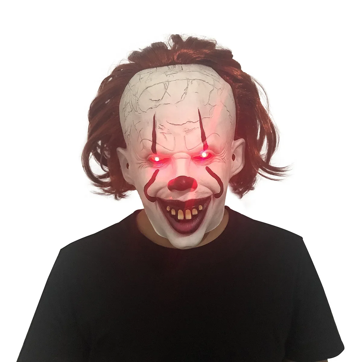 Máscara de halloween luminescente stephen king's it máscara pennywise horror palhaço coringa máscara de palhaço halloween cosplay traje adereços