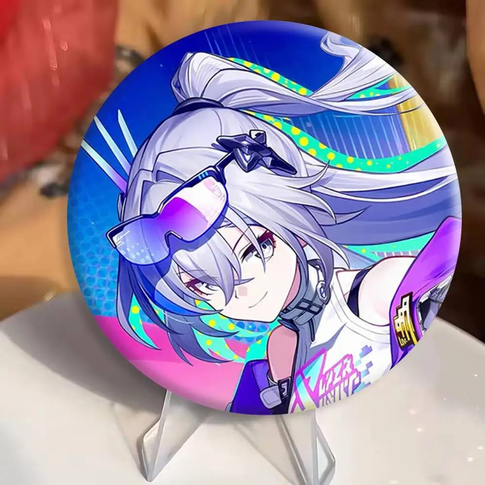 Game H-Honkai Star R-Rail Silver W-Wolf 999 level Badges Creative Tinplate Button PinsBrooch Badge Clothes Backpack view 5