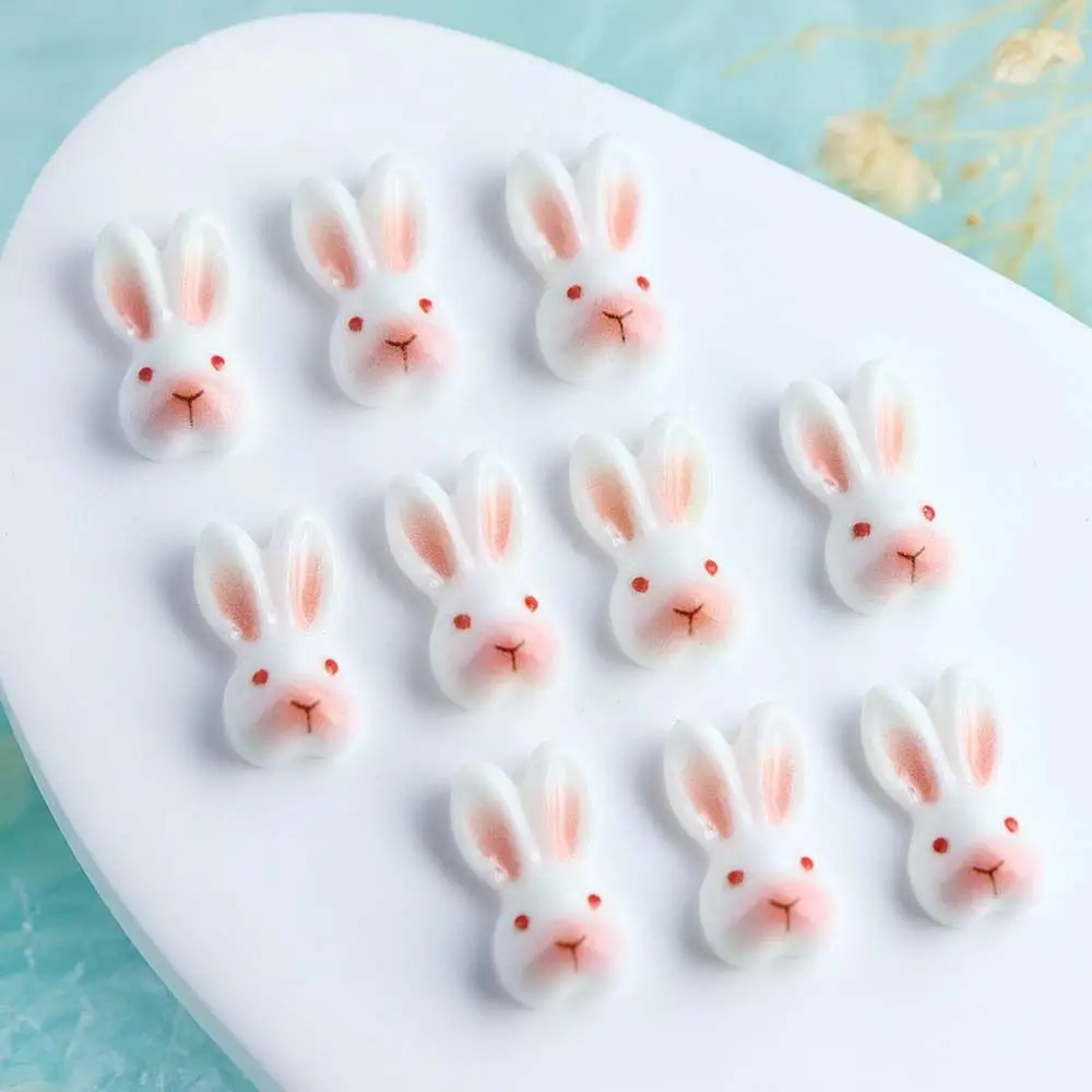 10Pcs/set Nail Supplies Rabbit Nail Decorations DIY Nail Ornaments Rabbit Nail Art Drills Cartoon Rabbit Nail Accessories