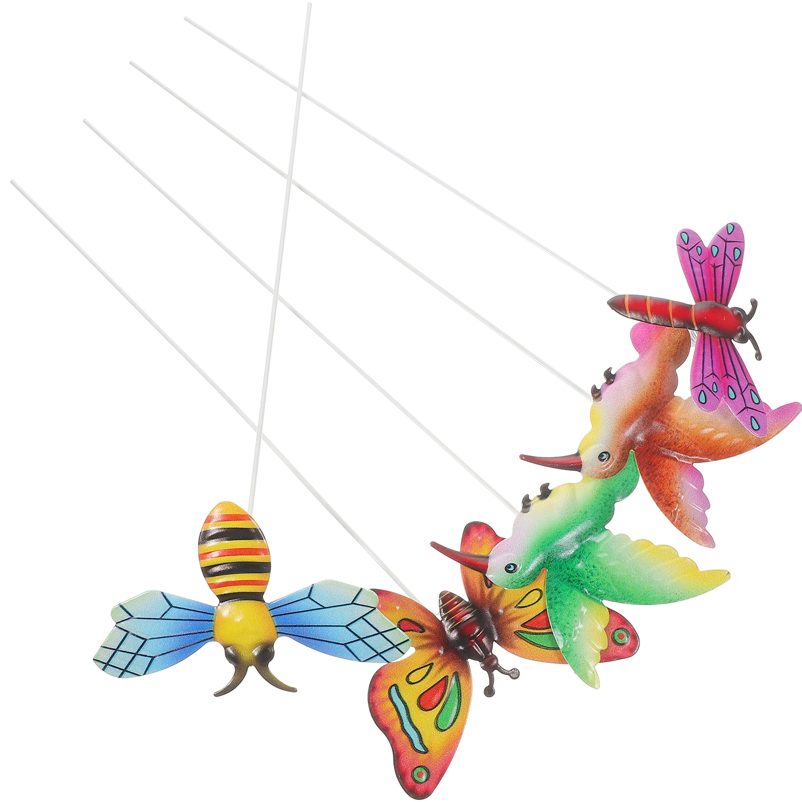 

5 Pcs Decorative With Sticks Sticks Garden Stakes Realistic Shape Butterfly Stakes Lawn Yard Ornament Planter Patio