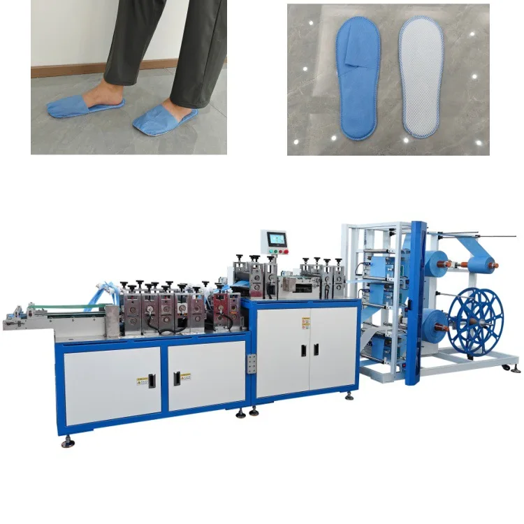 Automatic Indoor Slipper Shoe Custom Printing Logo Non-woven Fabric Disposable Slipper Making Machine