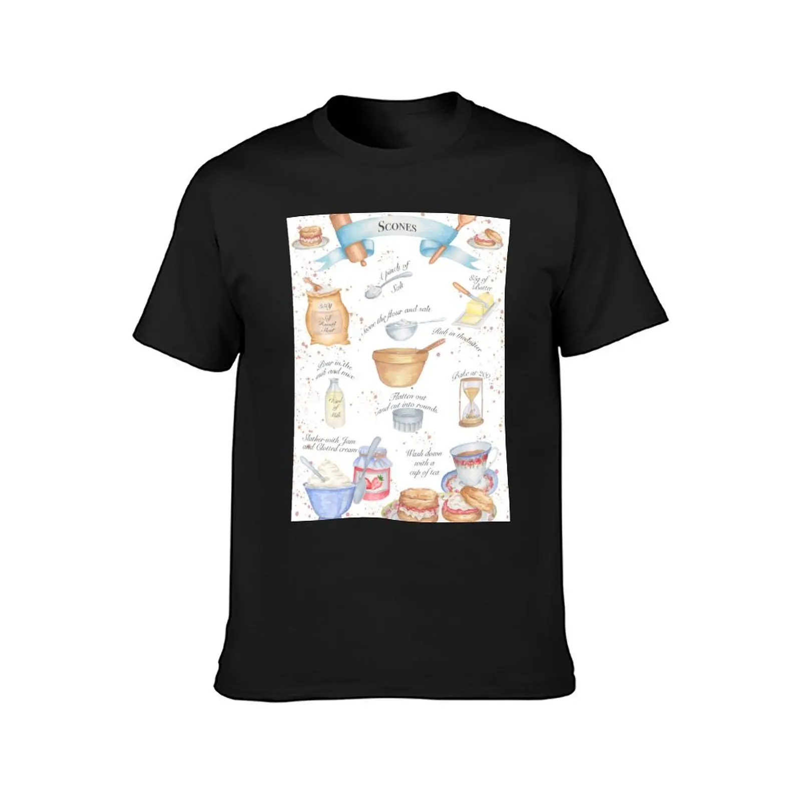 Illustrated Scone Recipe T-Shirt quick-drying blanks t shirts for men pack