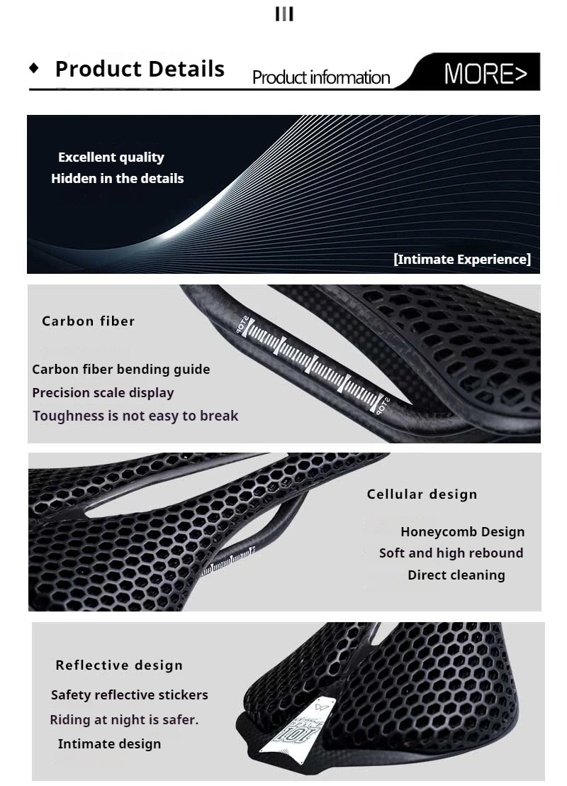 Enlee Fahrrad 3d gedruckt Sattel ultraleichte Kohle faser Rennrad Mountainbike Nylon Kissen bequeme 3D MTB Sattels itz – Detail 10