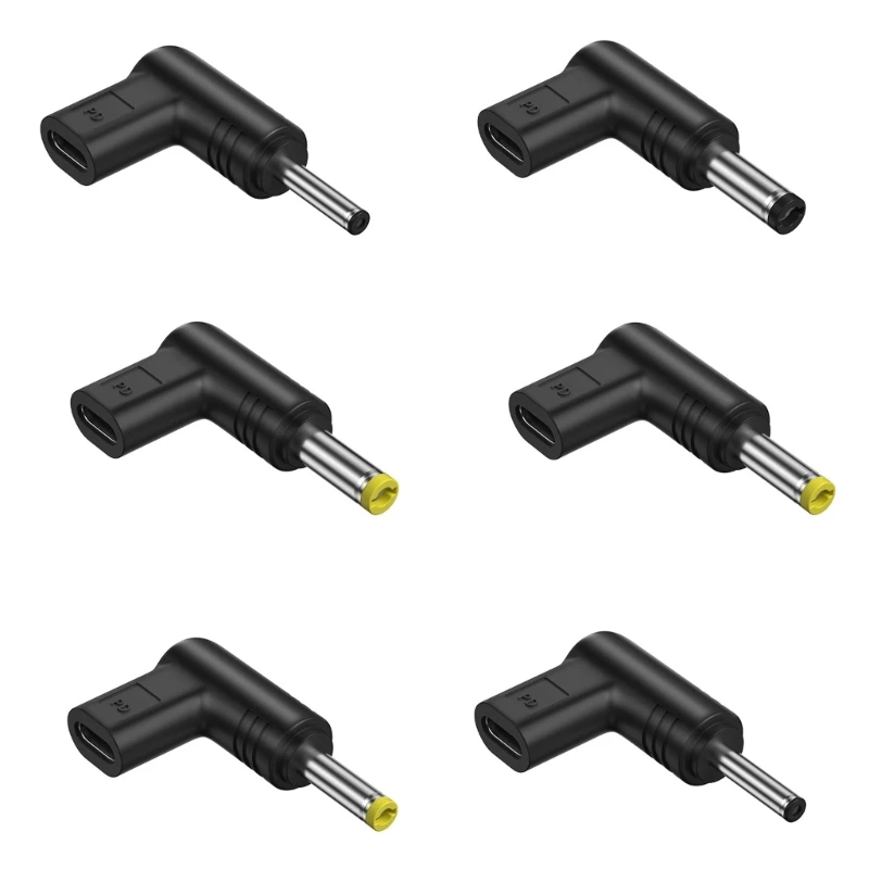 Six Standard Laptop Charging Adapter Female Type C to Male PD Connector 19.5V