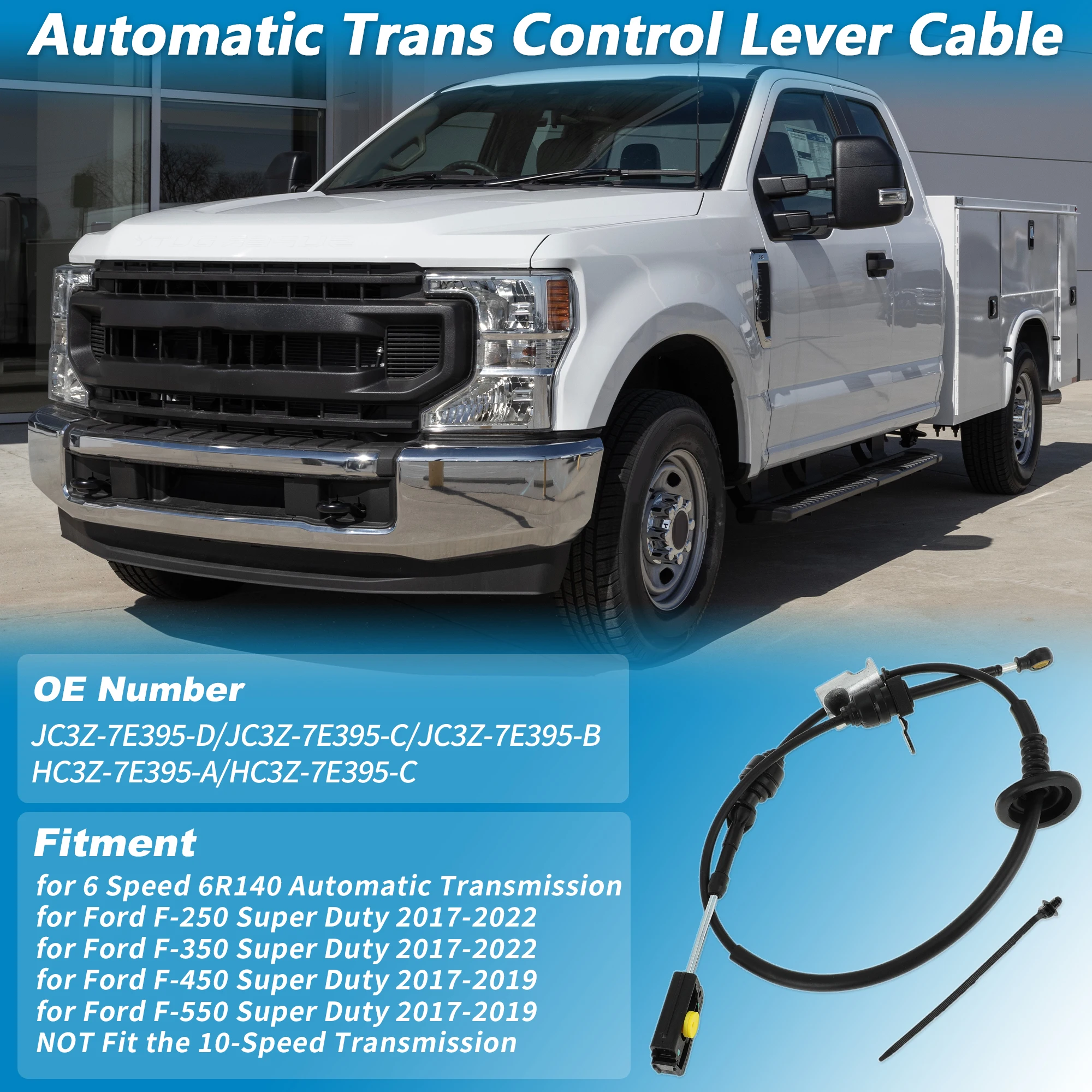

UXCELL No JC3Z7E395D Автоматический трос переключения передач для Ford F-250 F-350 F450 Super Duty