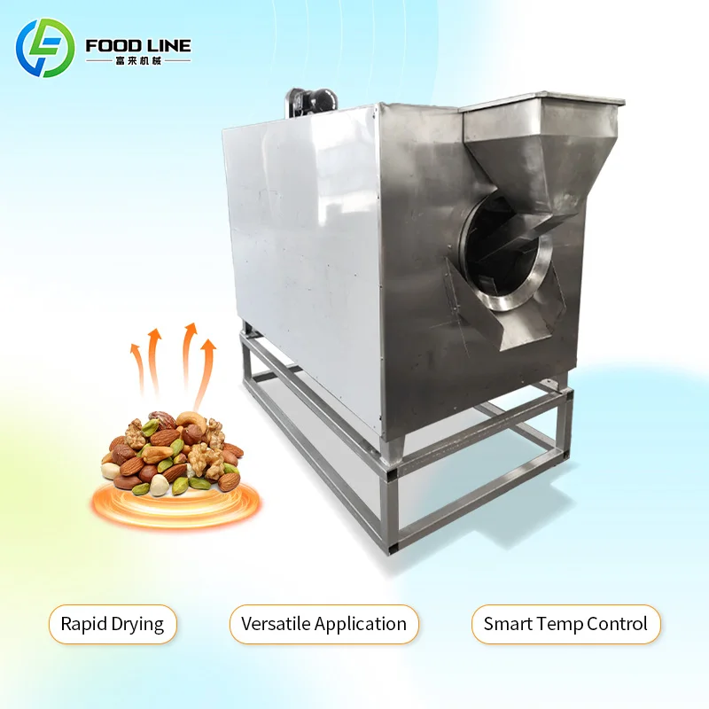 Gas Nut Roasting Machine Industrial Cylindrical Drum for Farm Stand Street Food Vendor Wholesaled