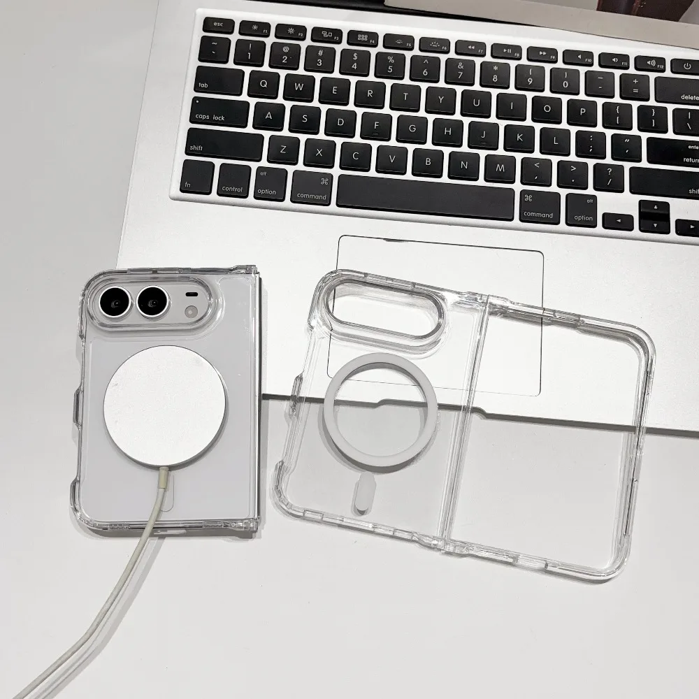 Original Magnetische Transparente Handyhülle für iPhone Duo 18 Fold 17 16 15 14 13 12 Pro Max für Magsafe Kabelloses Laden Cover – Detail 1