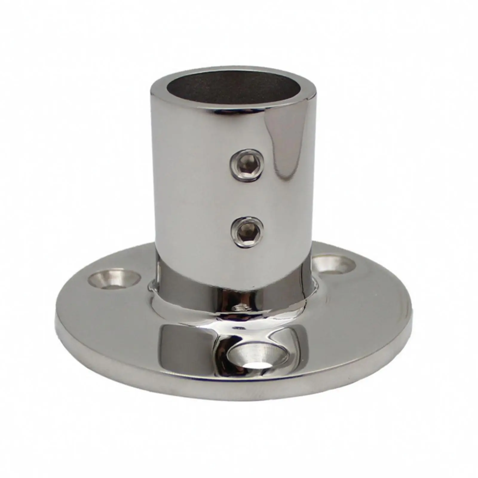 Boat Deck Railing Flange Base Tube Socket 90 Degree Marine Stainless Steel for Dock Waterfront Installations