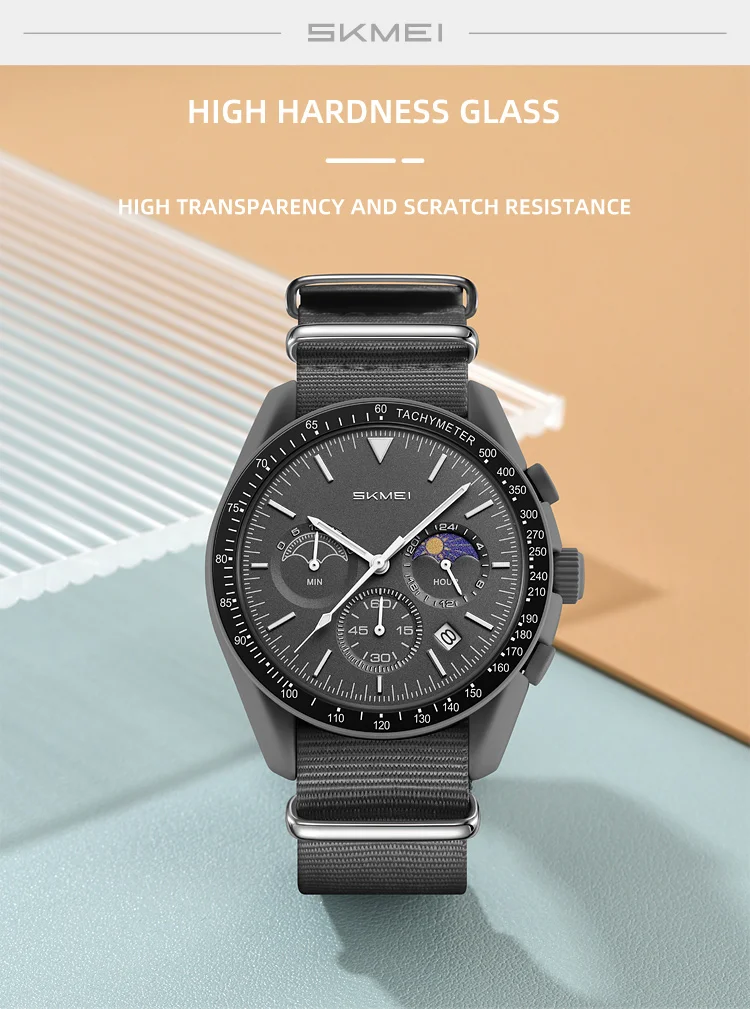 SKMEI 9392 Quarz Chronograph Uhren für Männer und Frauen mit Datum 30M Wasserdicht Sportuhr Modische Nylon-Armbanduhr Geschenke Reloj Mujer – Detail 9