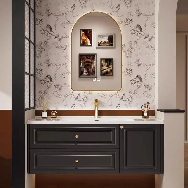 Light French Bathroom Fix Cabinet Drawer Organizer Luxury Bathroom Storage Cabinet Mirrors Wall Armario Pra Banheiro Furniture