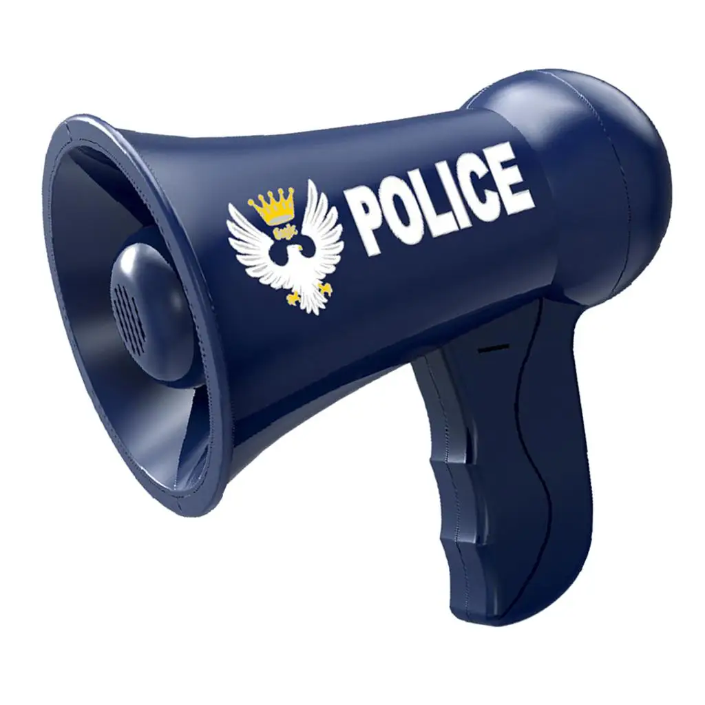 Kids Police Loudspeaker Toy Plastic Megaphone with Siren Sounds Role Play Handheld Bullhorn for Costume Party