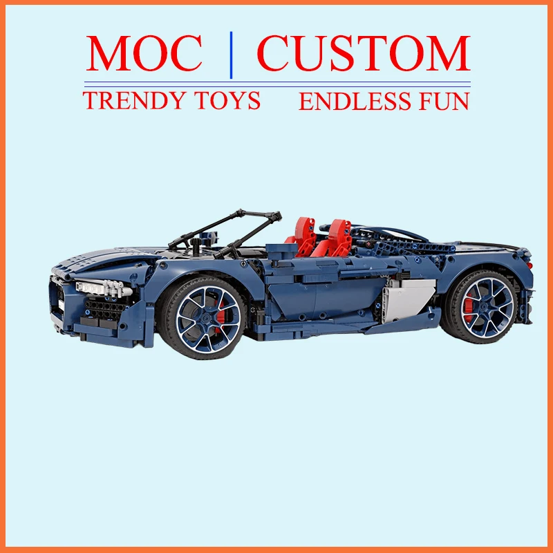 Specially Customized MOC Classic R8 Supercar Building Block Model - Trendy Educational Toys Fun Building Game Set Holiday gifts