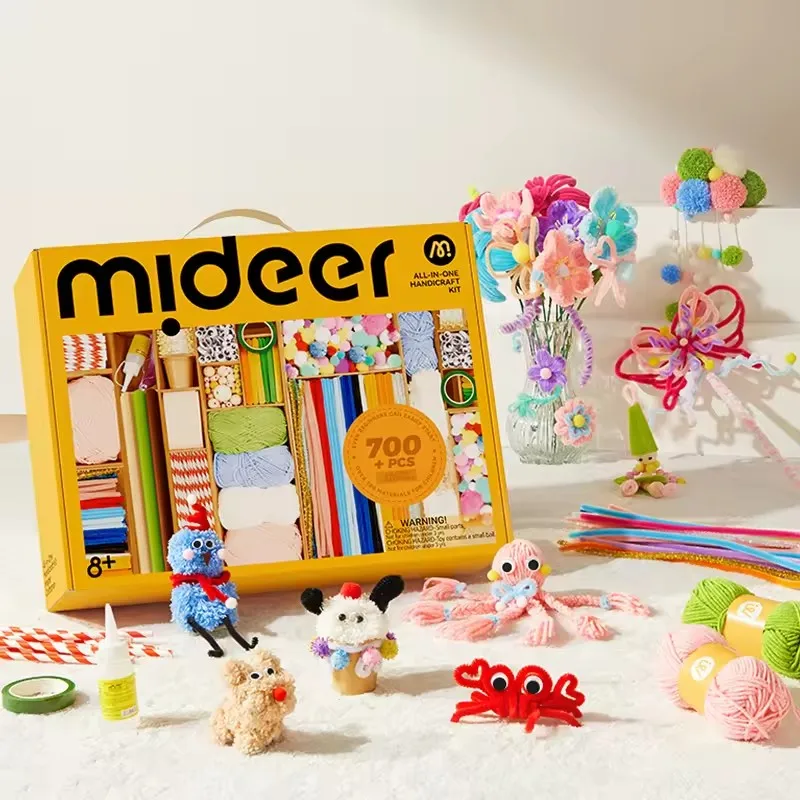 

Mideer 700+ Pcs Creative Craft Supply Box All-In-One Handicraft Kit Twisting Rod Bouquet Handmade DIY Materials Kids 8Y+