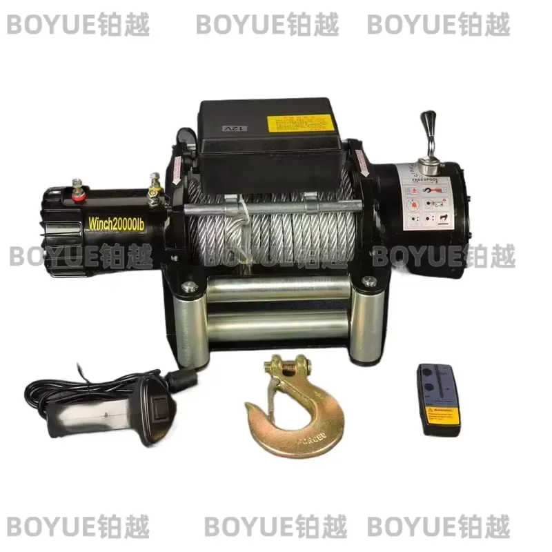 Heavy Duty Electric Winch 13500lb Steel Cable Remote Control 12V 24V Waterproof Off Road Recovery Gear CE ISO Certified