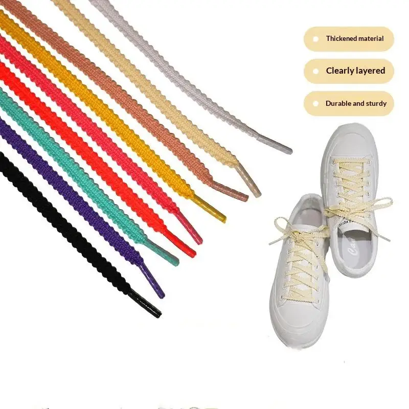 1 Paar 120 cm 0,7 mm flache geflochtene Schnürsenkel in Unifarbe mit Weizenähren-Design für Freizeitschuhe und Sportsneaker – Detail 6