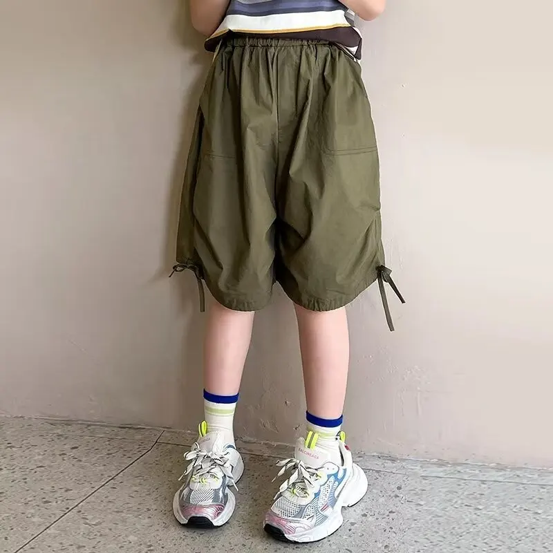 

﻿ Children's Clothing Girls' Pants New Summer Casual Wide-leg Shorts Children's Suit Pants Baby Fashionable Five-point Pants
