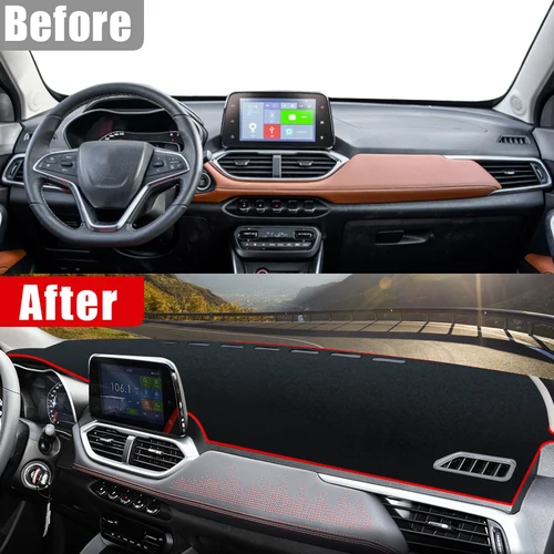 Imagen 2 del producto Cubierta para salpicadero de coche, almohadilla para evitar la luz, parasol, alfombras Anti-UV, funda antideslizante, accesorios para Chevrolet Groove 2021 2022 2023