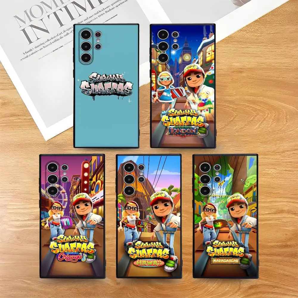 

Subway S-Surfer Game Phone Case For Samsung Galaxy S25 S24 S22 S23 Ultra S21 S20 Plus 5G Frosted Non-Slip Full Soft Cover