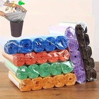 1 pack of 5 rolls household disposable garbage bags, kitchen storage colored garbage bags, cleaning garbage bags, plastic bags