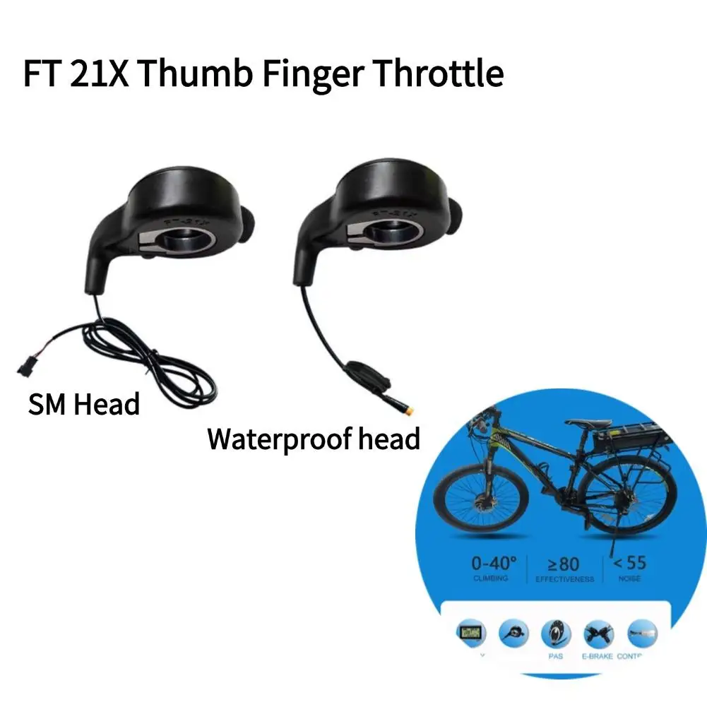 FT 21X Thumb Accelerator Handle For Electric Bike Ebike With Waterproof Connector 12-72V Right Hand Accelerator Accessories