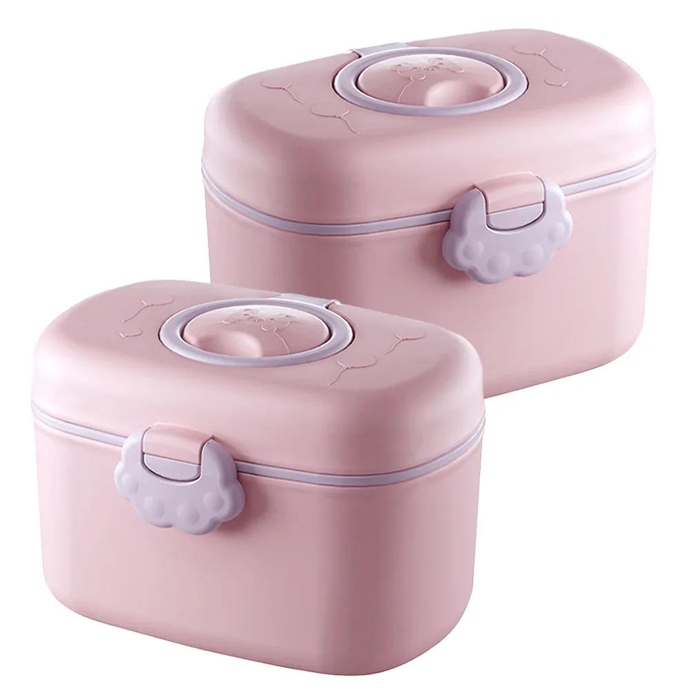 

2Pcs Baby Formula Container Box Portable Milk Powder Dispenser with Scoop Travel Essential Formula Storage for on