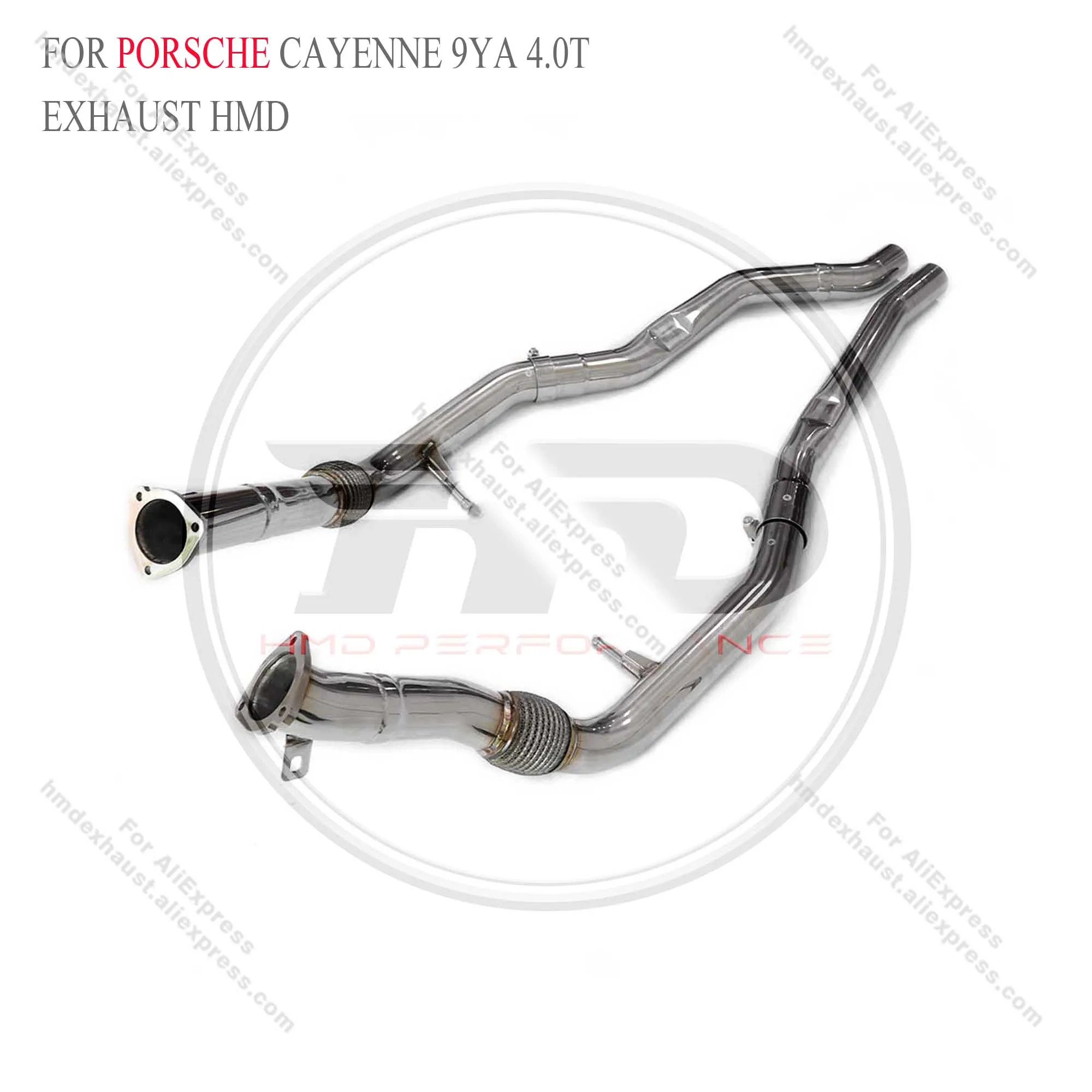 HMD Stainless Steel Exhaust Catback For Porsche Cayenne 9YA 4.0T With Resonant Tube Auto Tuning Exhausted System Pipes Parts