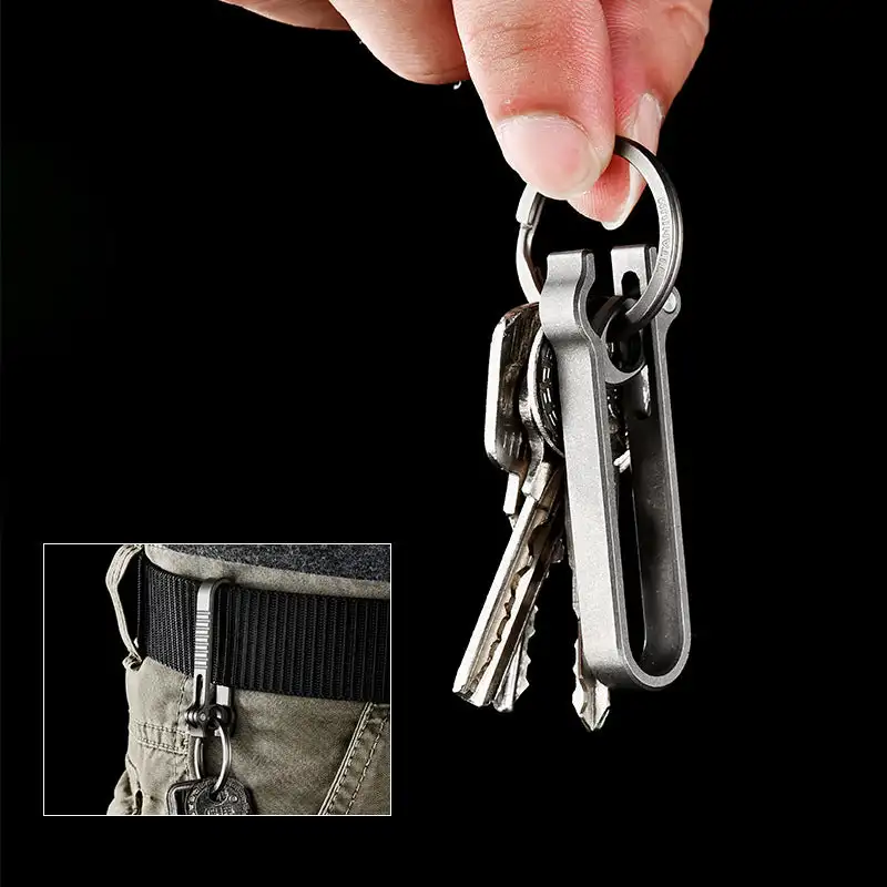 Titanium Alloy Belt Buckle Portable Multifunctional Metal Belt Buckle EDC Spring Movable Hanging Buckle Portable
