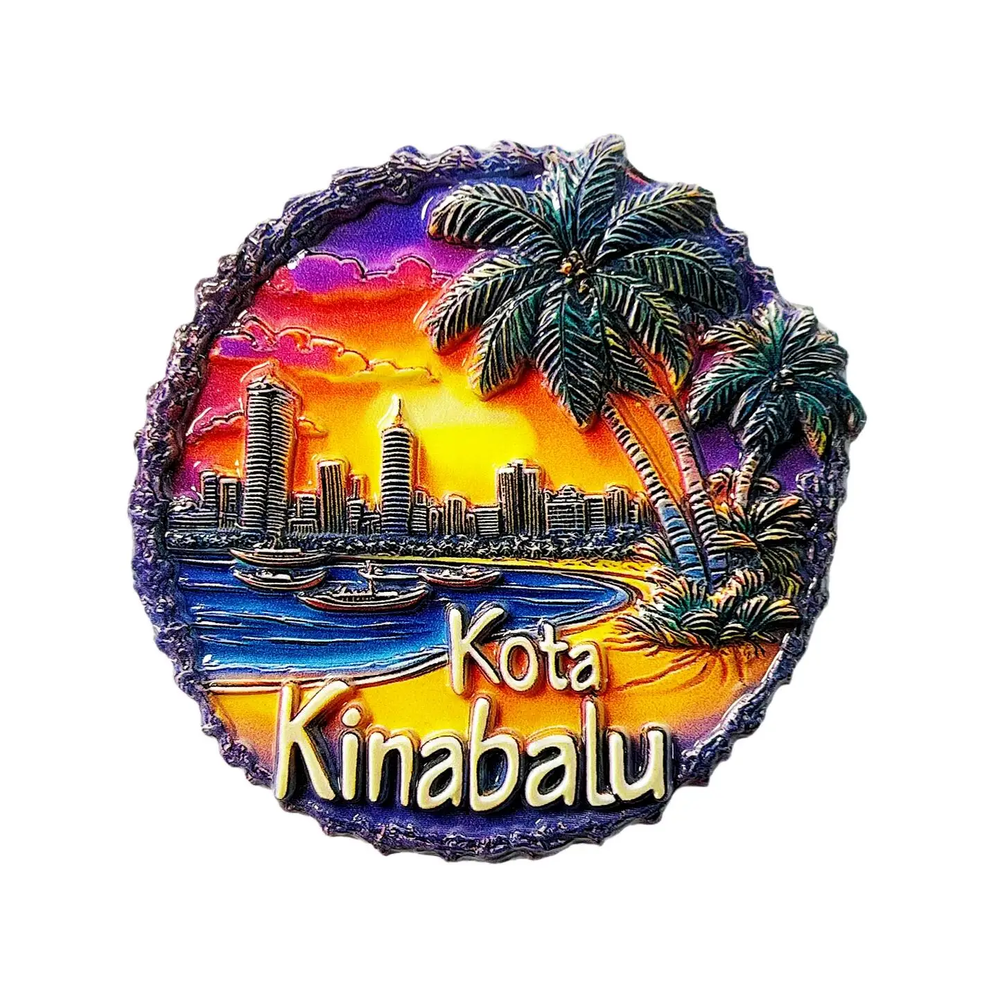 Malaysia Kota Kinabalu Tourist Souvenir Creative Resin Home Decoration Fashionable Gift Magnetic Refrigerator Magnet