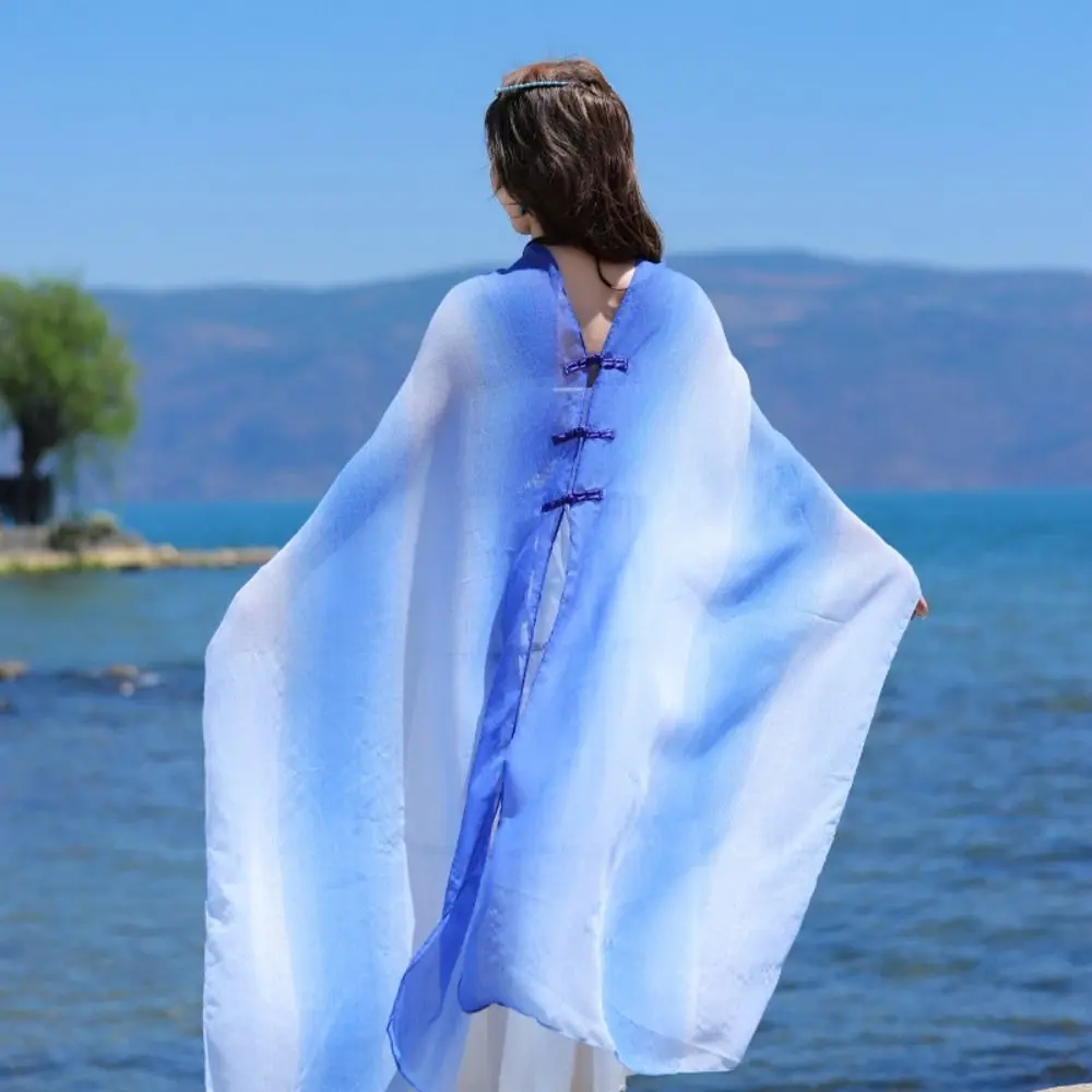 

Vintage Sun Protection Ethnic Style Shawl Wraps Elegant Sunscreen Shawl Chinese Style Button Floral Beach Scarf Women