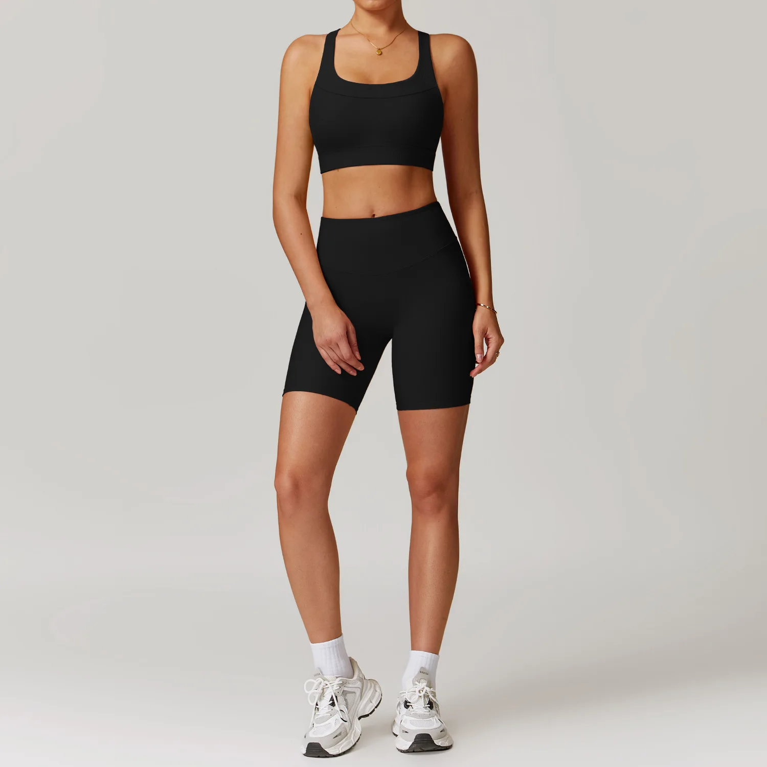 Sexy Women Solid Color Yoga Set 2PCS Gym Clothes Women Sport Bras Workout Tops Yoga Clothes Sports Shorts Leggings Gym Yoga Set image 4