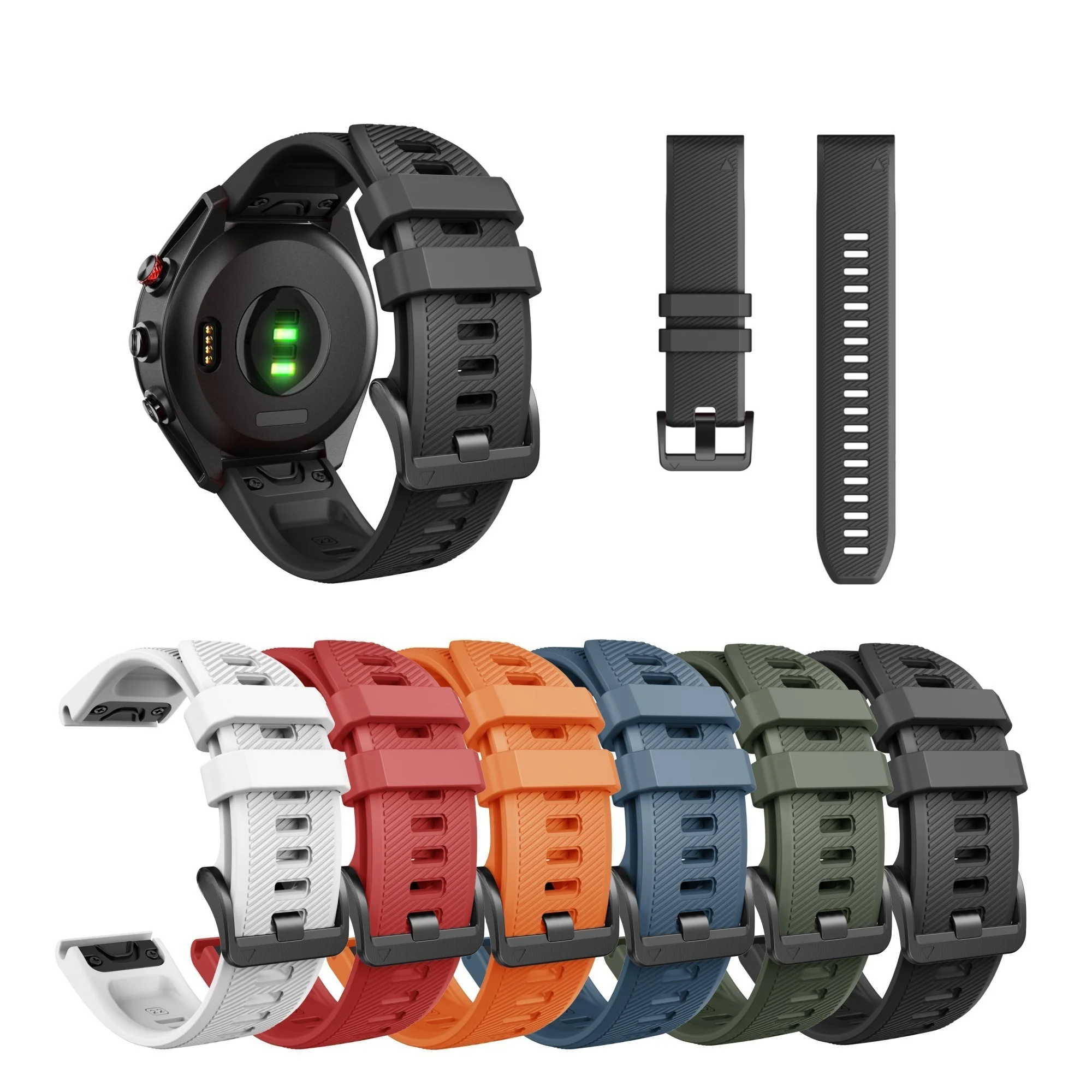 حزام سيليكون مسامي للغارمين 22 ملم لـ Garmin Fenix 7/ approach s60/ quatix5.
