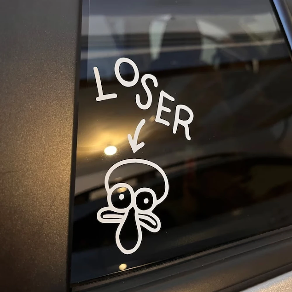 ملصق Squidward لنوافذ السيارات وديكور الزجاج الأمامي ، شارات الفينيل ، إكسسوارات مقاومة للماء ، كرتون ممتع