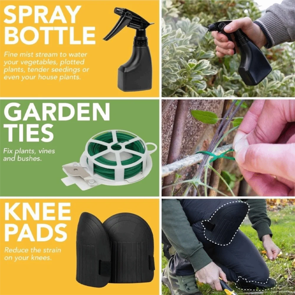 

Aluminum Alloy Gardening Tools Set Heavy Duty Non-Slip Planting Hand Tools Sprayer Rust-Proof Garden Shovel Kit Planting Weeding