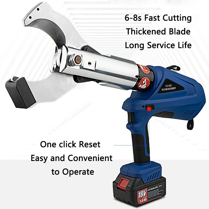 

Electric Hydraulic Cable Cutter EZ-85C Li-Battery Rechargeable Wire Cutter Cable Shear Copper Aluminum Cable Cutting Machine