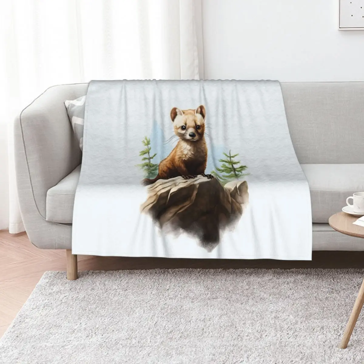 Marten Stone Marten Throw Blanket Retros halloween Flannel Fabric Thermals For Travel Plush Thermal Blankets