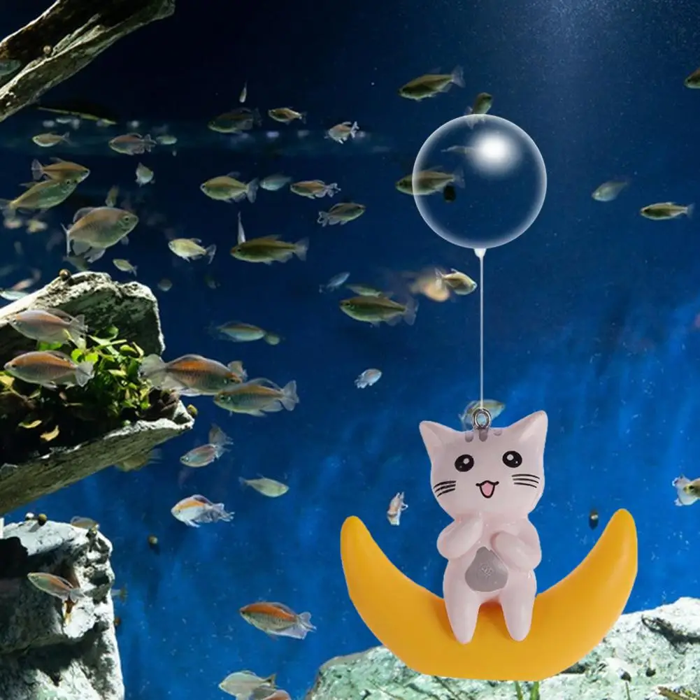 

Fish Tank Decoration Realistic Fish Tank Ornament Cat Moon Float Figurines Miniatures