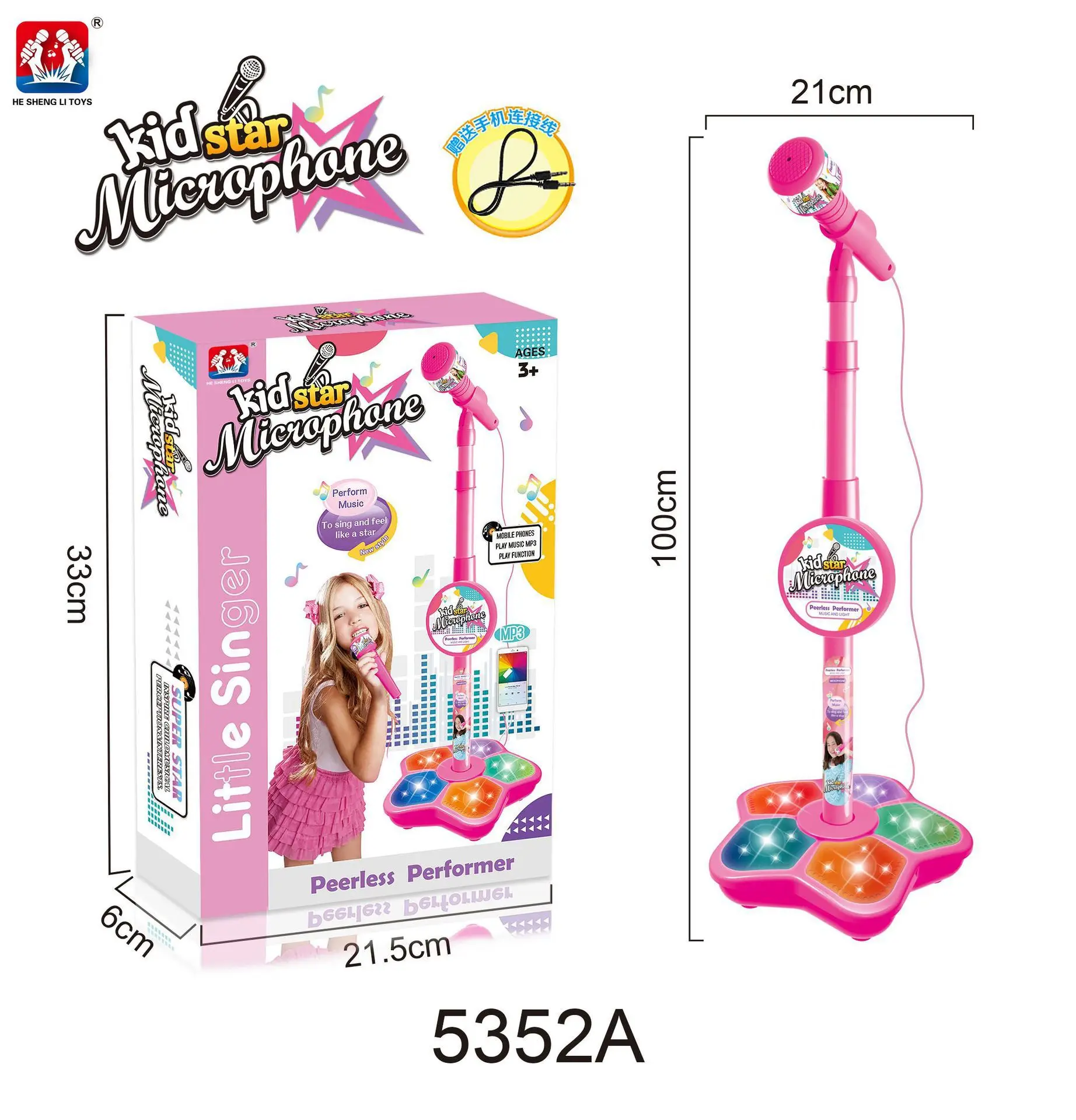 New Kids Stand Microphone Simulation Standing Karaoke Flashing light Baby Toys Educational Instruments Musical Bebes Toy girl