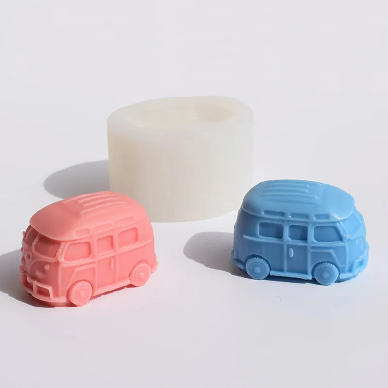 Neue 3D Mini Auto Bus Silikon Kerze Form DIY Auto Form Handwerk Gips Zement Seife Ton Form Hause Dekoration Geschenk, der Werkzeug