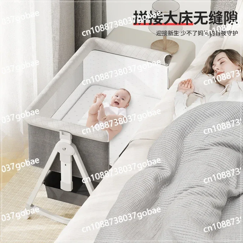 Baby crib with diaper table, spliced large bed, multifunctional jacket, artificial cradle, sleeping bed