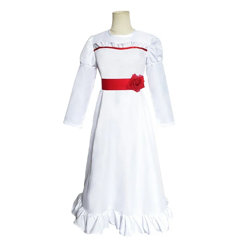 SN60 Girls Evil Chucky Annabelle Cosplay Costume Horror Bride of Dress Cos Wigs Conjuring Doll Mask Women Halloween Scary Ou1@j$