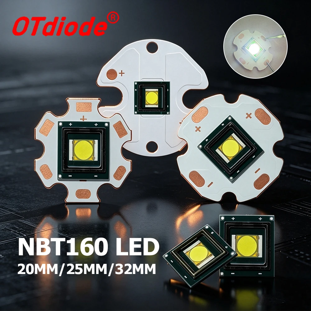 NBT160 150mil 120W Laser High Power LED Circular Surface Chip Long-Range Spotlight Flashlight 2.8-3.7V 35A Pure White 5500-6000K