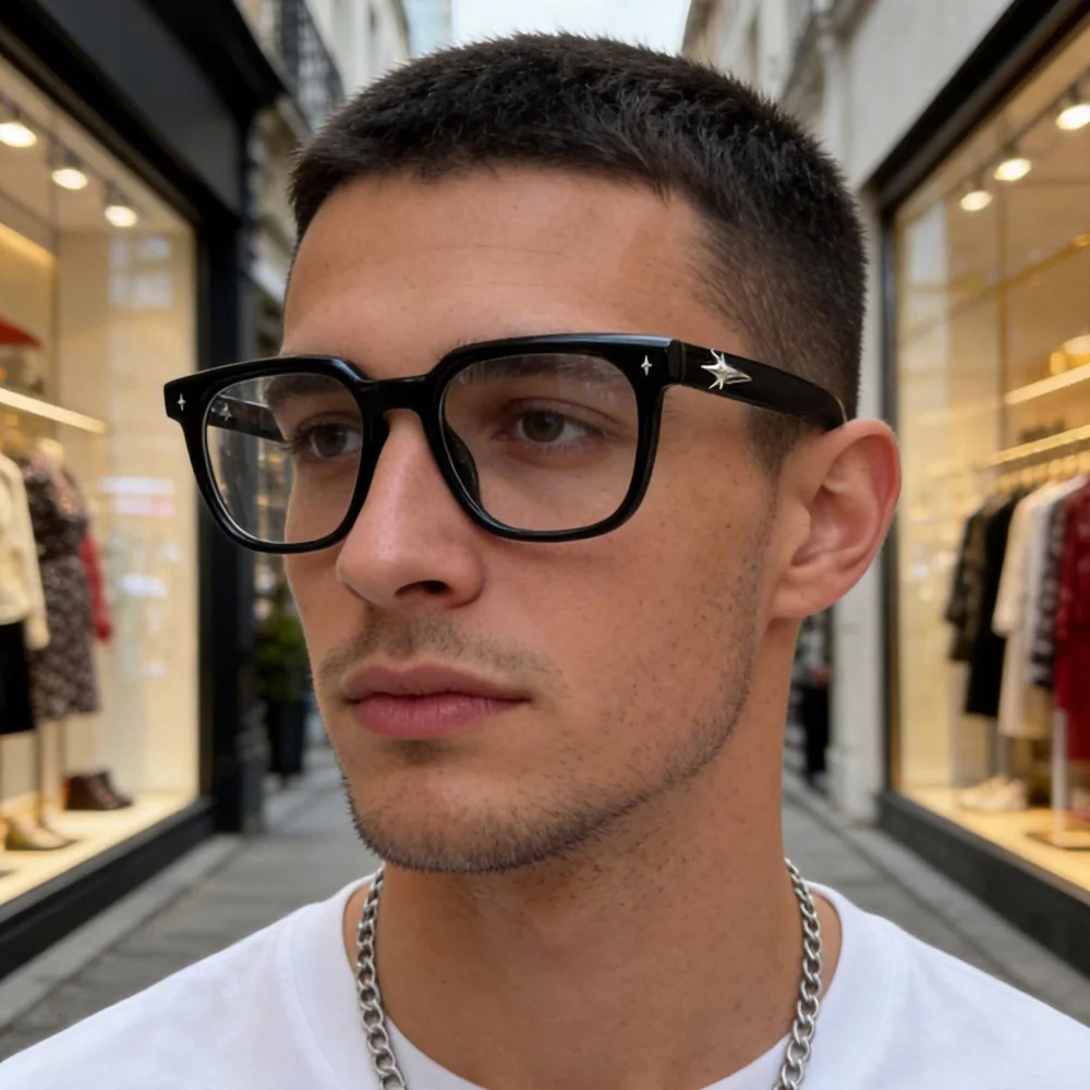 Minimalistische Anti-Blaulicht-Brille für Herren Markendesign TR90 Eckige Rahmen Modische Brillengestelle für Damen