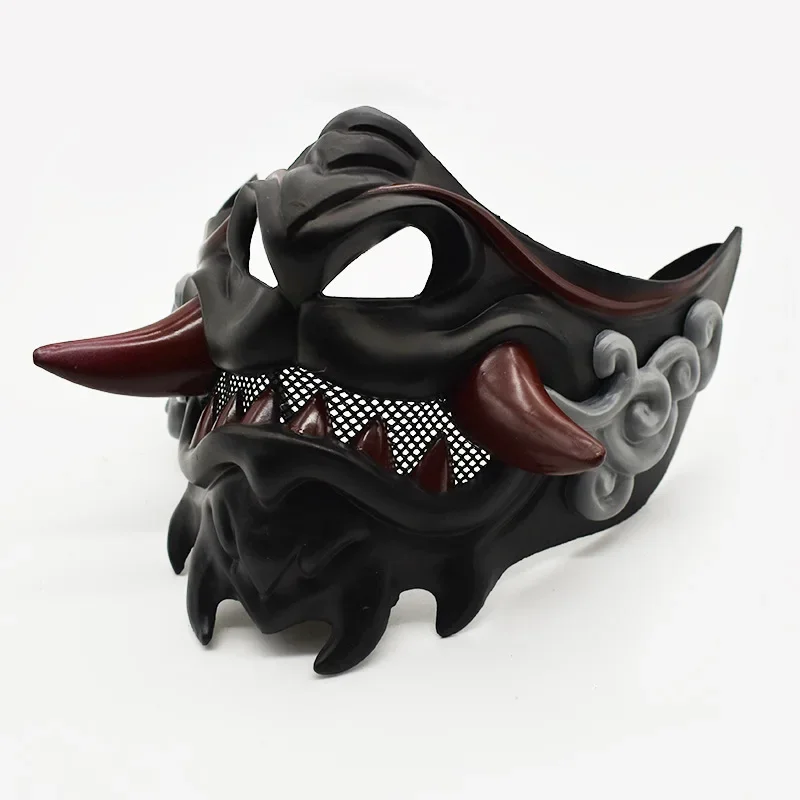 Japanse Samurai Oni Demon Masker Halloween Demon Samurai Cosplay Horror Prajna Killer Dikker Plastic Maskers Feestkostuum