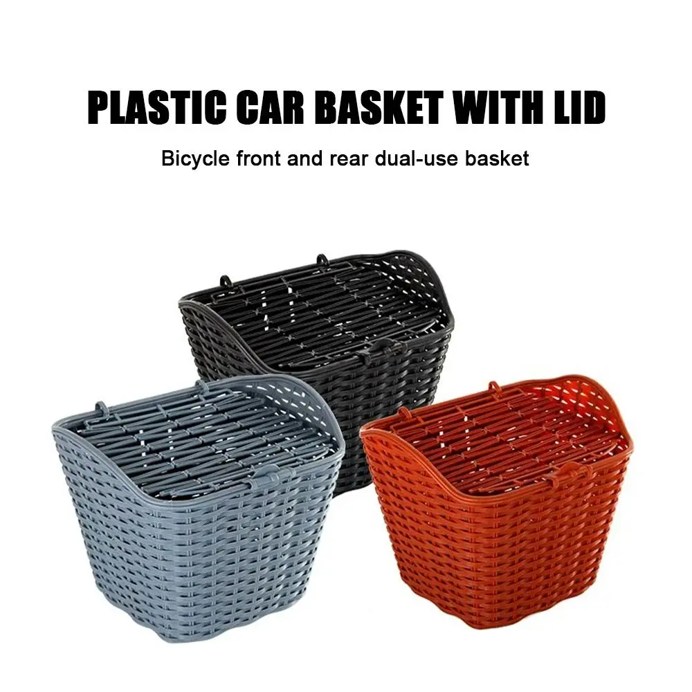 Plastic Electric Bike Basket Rainproof Waterproof D-shaped Baskets 3 Colors 2 Styles Cycling Basket Accessories