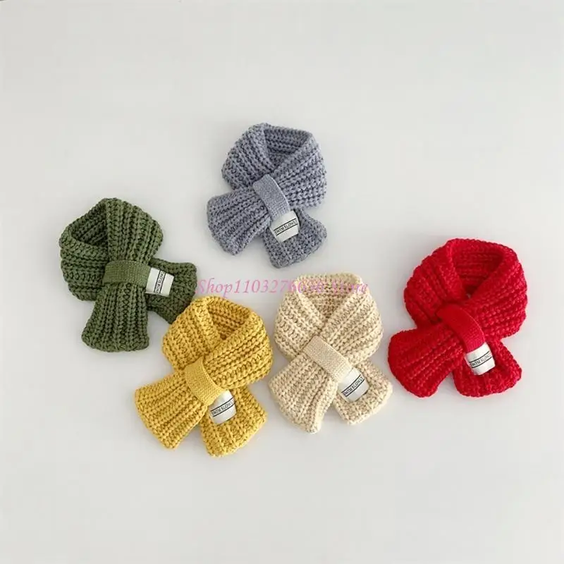 R6FD وشاح ناعم ودافئ للأطفال محبوك لتدفئة الرقبة، أوشحة مريحة قابلة للتنفس