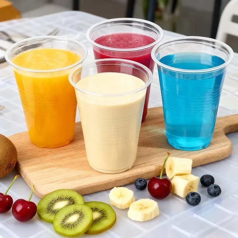 Picture 6: 100PCS Disposable Plastic Cups Stackable Portable Party Plastic Cups for Tasting Coffee Desserts Drink Outdoor Camping